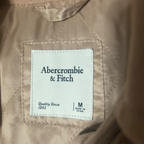 Abercrombie & Fitch Tan Oversized Shirt Jacket Size Medium Shacket - Picture 8 of 16